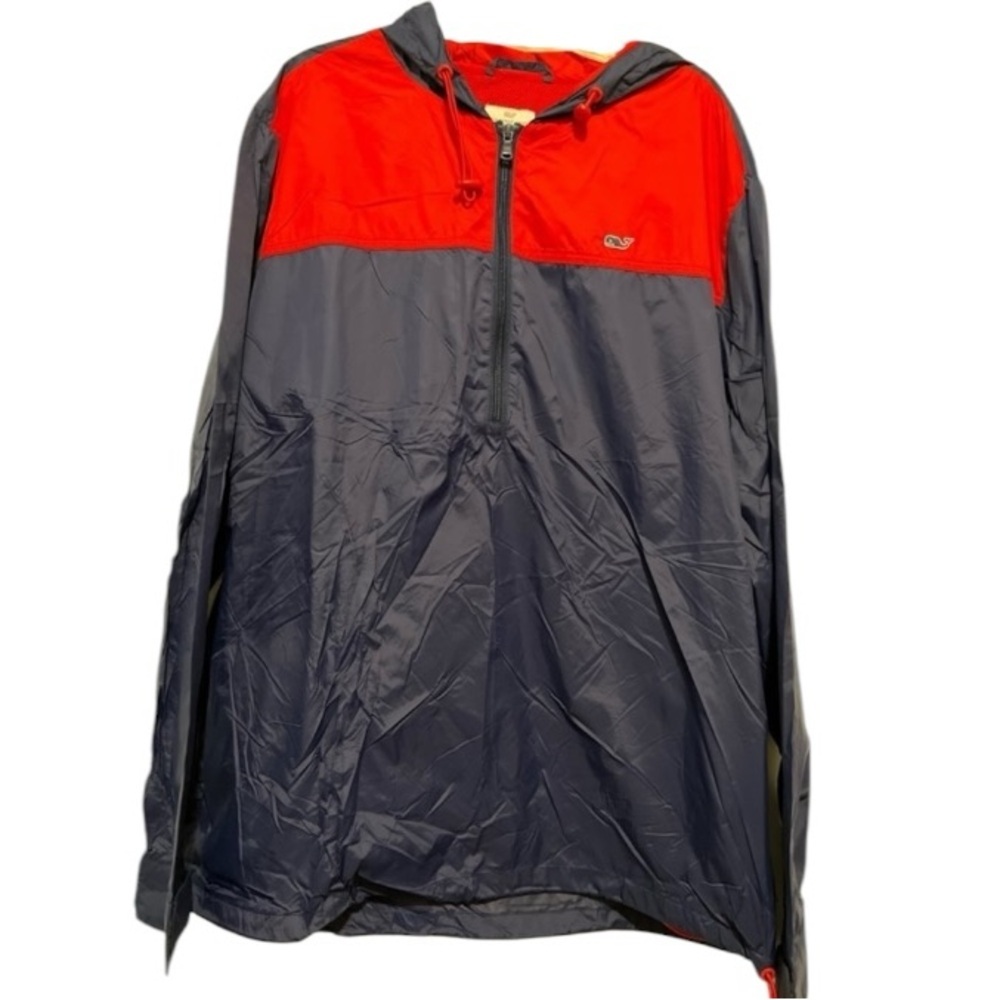 Vineyard Vines navy and red raincoat 07.